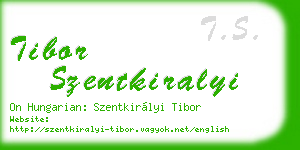 tibor szentkiralyi business card