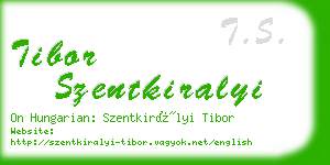 tibor szentkiralyi business card